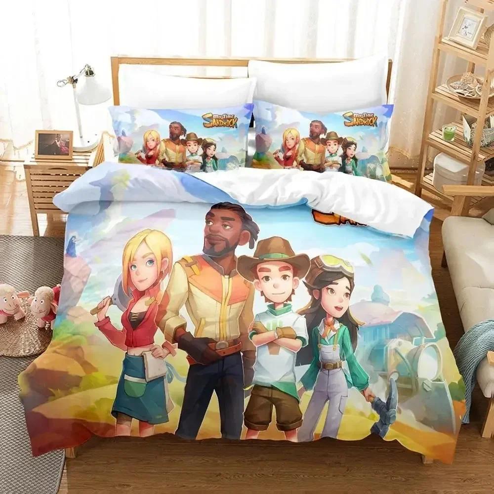 Spel My Time At Sandrock Sängkläder Set Enkel Tvilling Full Queen King Size Sängset Vuxen Barn Sovrum Påslakan Set Anime Säng