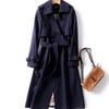Windbreaker Women's Mid-length Spring and Autumn Large Size Popular British Style Over-the-knee Coat