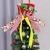 Cross-border Hot-selling Foldable Candy Bow Christmas Tree Topper Star Decorations
