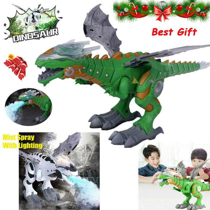 Walking Toy Dragon Fire Breathing Water Spray Dinosaur Kids Boys Christmas Gift