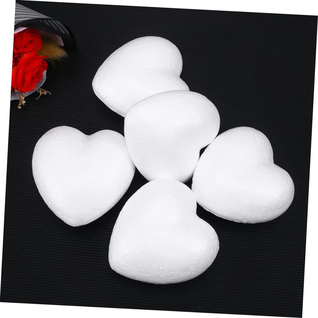NUOLUX 10 Pieces Foam Balls for Weddings, Mini Egg Foam Balls, Rose Heart Foam Balls, Foam Eggs, White Heart Foam Balls, for Weddings