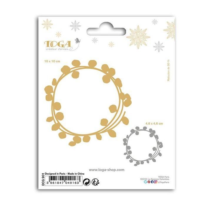 Matrice de découpe - TOGA - Couronnes Florales - 2 pièces - 10x9,5 cm - 4,5x4,4 cm