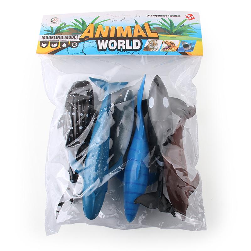 Simulation Of Marine Life Model Set Toys, Whales, Sharks, Blue Whales, Ornament Dolls, Model Underwater Animals
