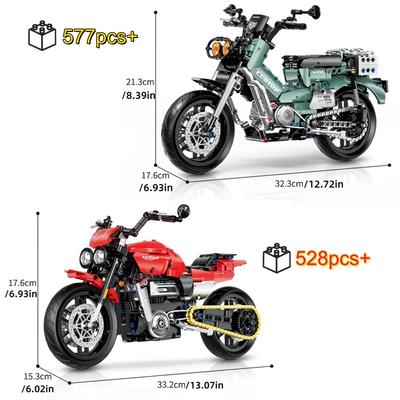 NEW 1:8 Technical Motorcycle Model Building Blocks Kit MOC Creative Construction Bricks Toys for Kids Christmas Birthday Gifts