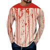 Spring and Autumn Round Neck 3D Bloody Printed T-shirts Halloween Top Fashionable Casual Long Sleeved Men's T-shirts