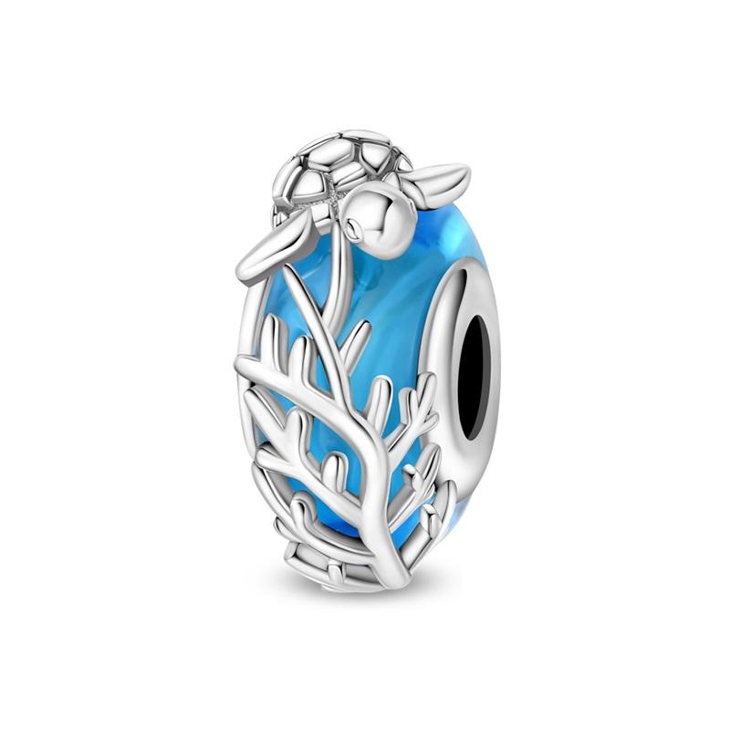 925 Silver Luminous Blue Ocean Series Octopus Starfish Charms Beads For Women Fit Bracelet DIY Jewelry Gifts