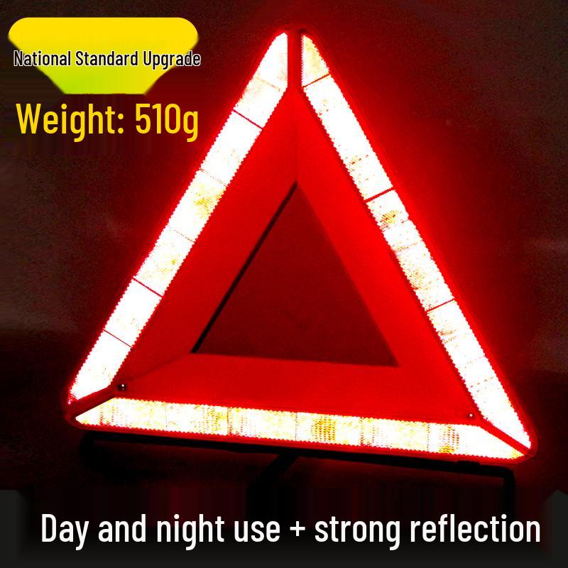 Compact Car-Mounted Reflective Triangle Emergency Warning Sign