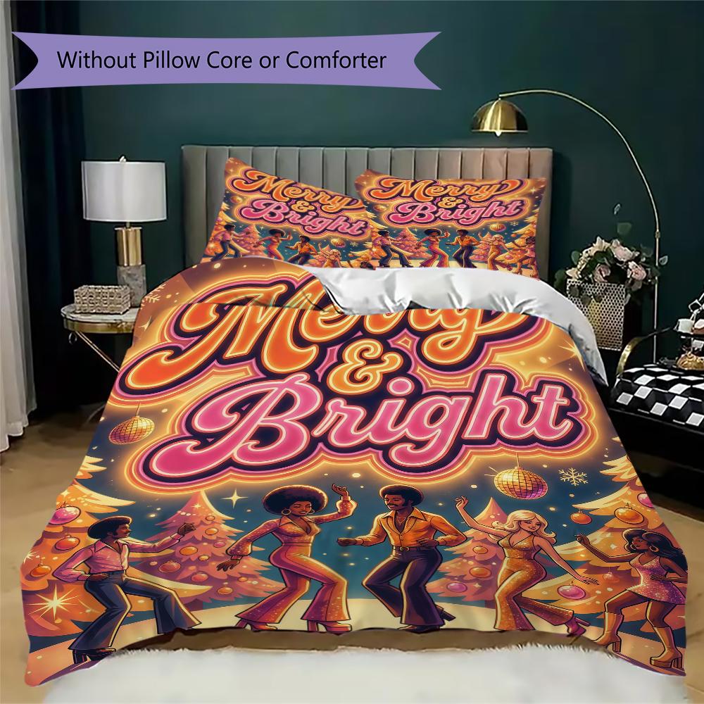 Christmas Door Pattern Bedding Uilt Set Uilt Cover Pillowcase Home Decoration Birthday Gift (1 * Duvet Cover + 2 * Pillowcase Without core)_XIA