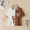 ZANZEA Women Casual Turn Down Collar Loose Short Sleeve Print Blouse