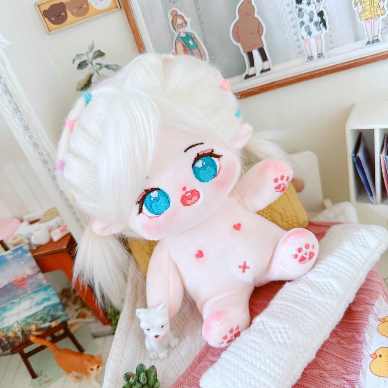 20cm Kawaii Plush Cotton Doll Idol Stuffed Super Star Figure Dolls No Attribute Curly Hair Crying Doll Can Change Clothes Gift