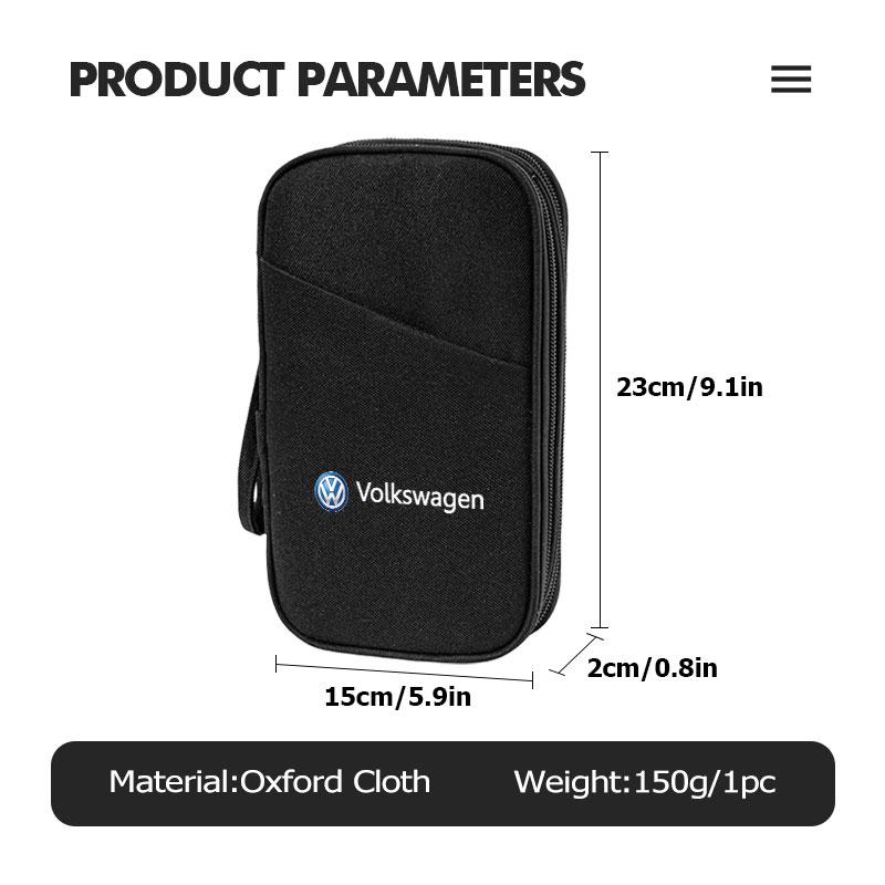 For Volkswagen VW Car Portable Storage Bag Carry Lighter Data Cable Key Bank Card Polo Jetta Sagitar Magotan Passat B5 B6 B7 CC JJ2