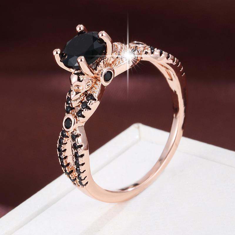 Multikleurige Zirconium Vierklauw Schedelring voor Dames - Donkere Stijl