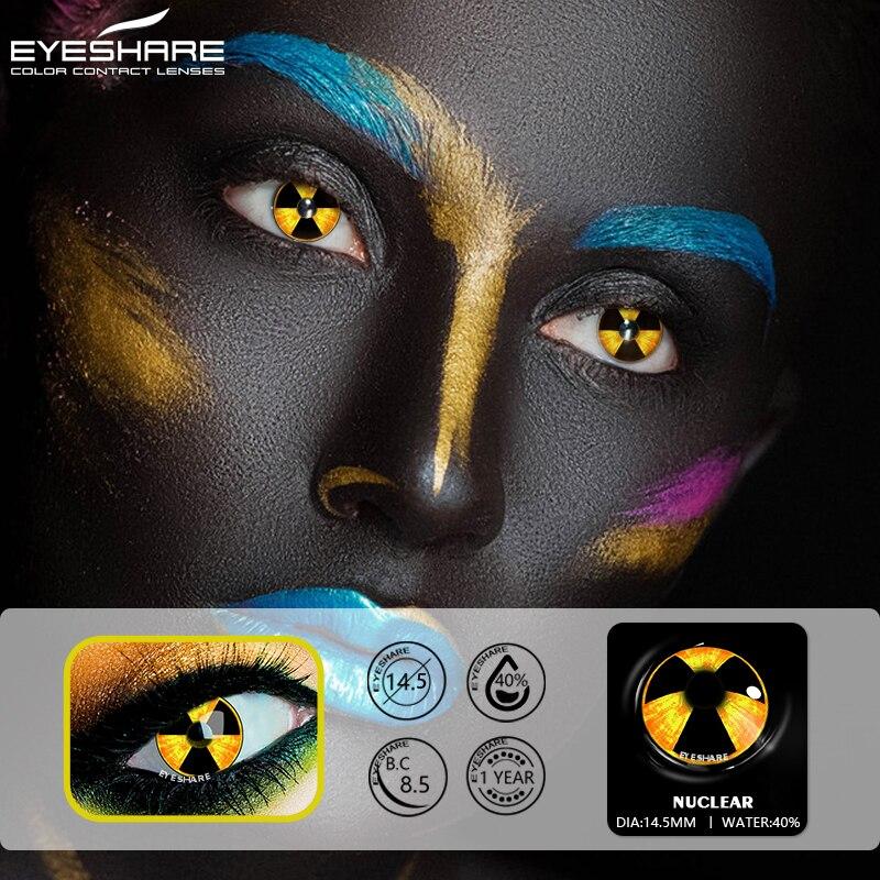 EYESHARE Colored Contact Lenses for Eyes Cosplay Colored Lenses Halloween Lenses Yellow Contact Lens Red Contacts Yearly Beauty Makeup Lens