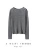 Women's 18-Gauge Pure Wool Yangzi Yarn One-Shoulder Herringbone Knit Top, Perfect for Spring and Autumn, Elegant and Versatile.
