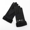 Winter gloves women's warm fleece thickened cute non-slip, windproof and cold-proof cycling electric car gloves