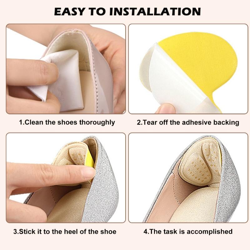 3 Pairs Thick Heel Protectors Anti Friction Inserts Secures Adhesive Backing Shock Absorption Perfect for Women Shoe