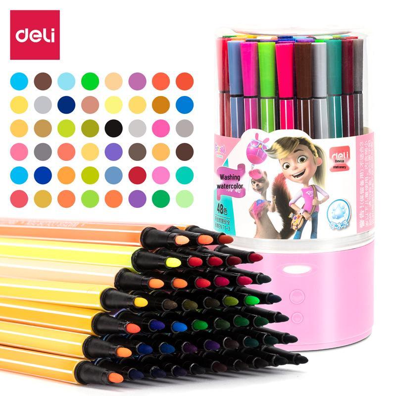 Pennarelli Lavabili per Acquerello Deli 7060 con Manico Lungo per Bambini - Disponibili in 12, 24 o 36 Colori