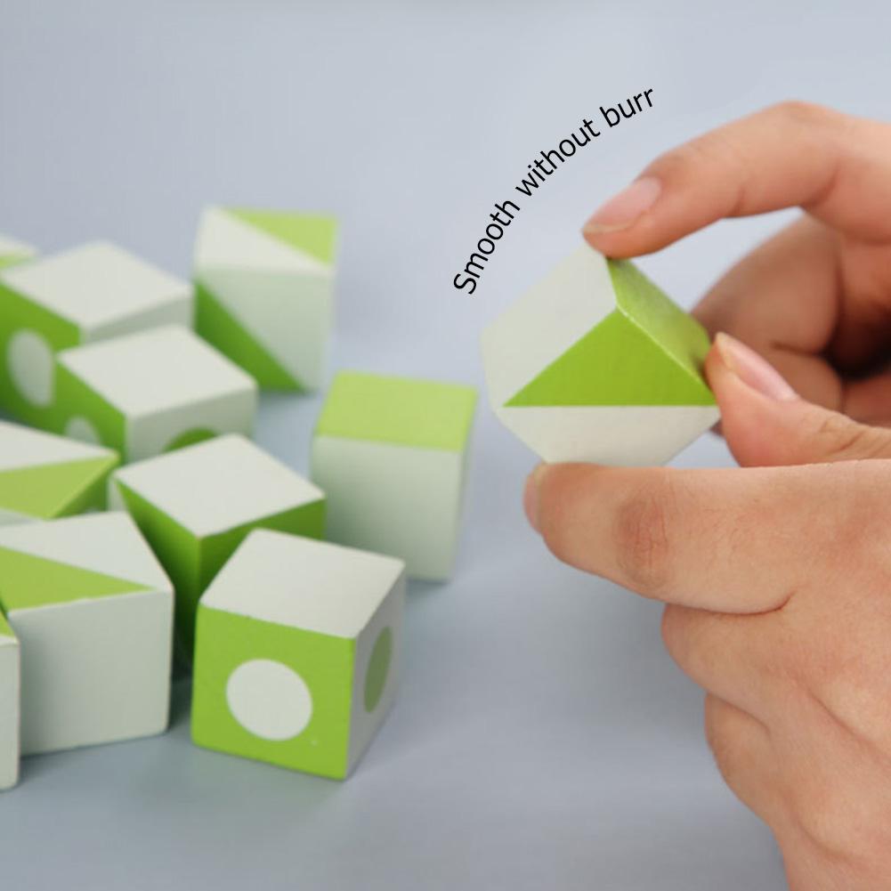 Montessori Geometric Shape Puzzle Wooden Building Blocks 3D Jigsaw Puzzle Kids Educational Logical Thinking Training Game Gifts (C