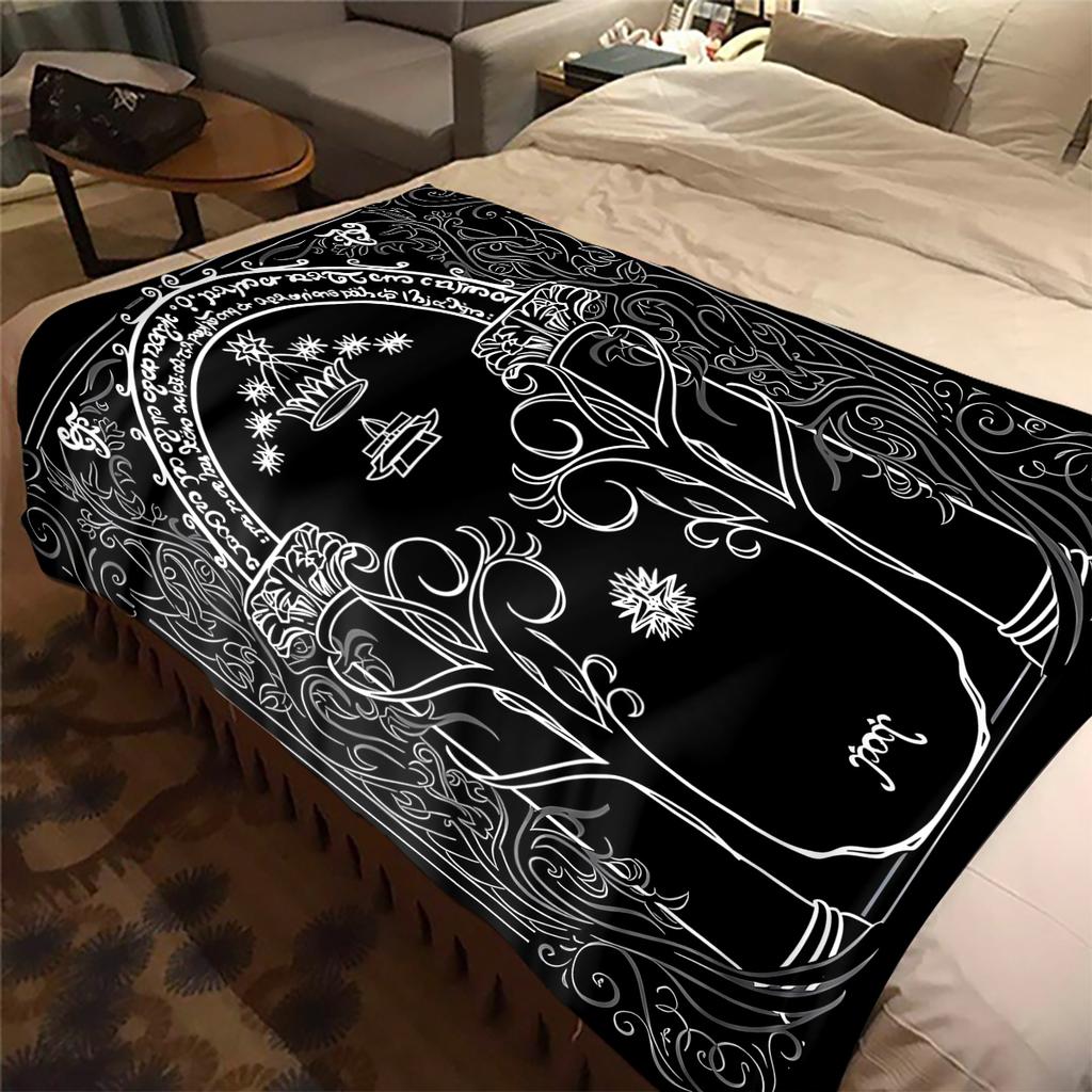 The Lord of the Rings Flannel Blanket Print, Warm Soft for Sofa Bed Chair, Perfect for Travel Picnic -HYQ27