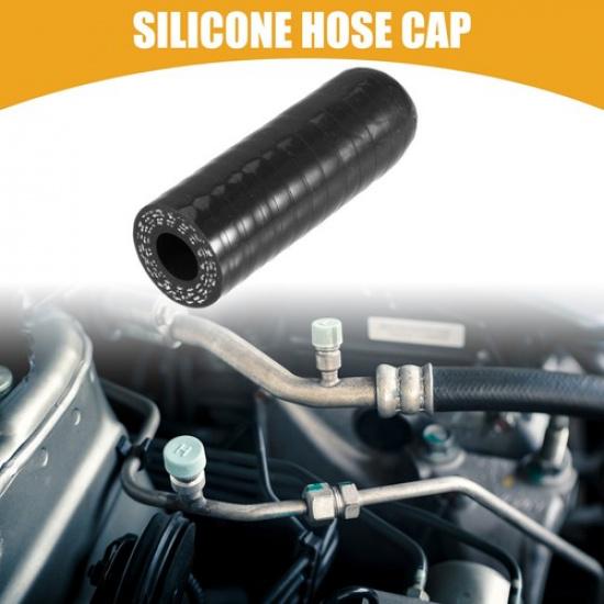 Bouchon de radiateur universel en silicone 10 mm 0,39" ID Bouchon d'extrémité de durite à vide d'admission Noir