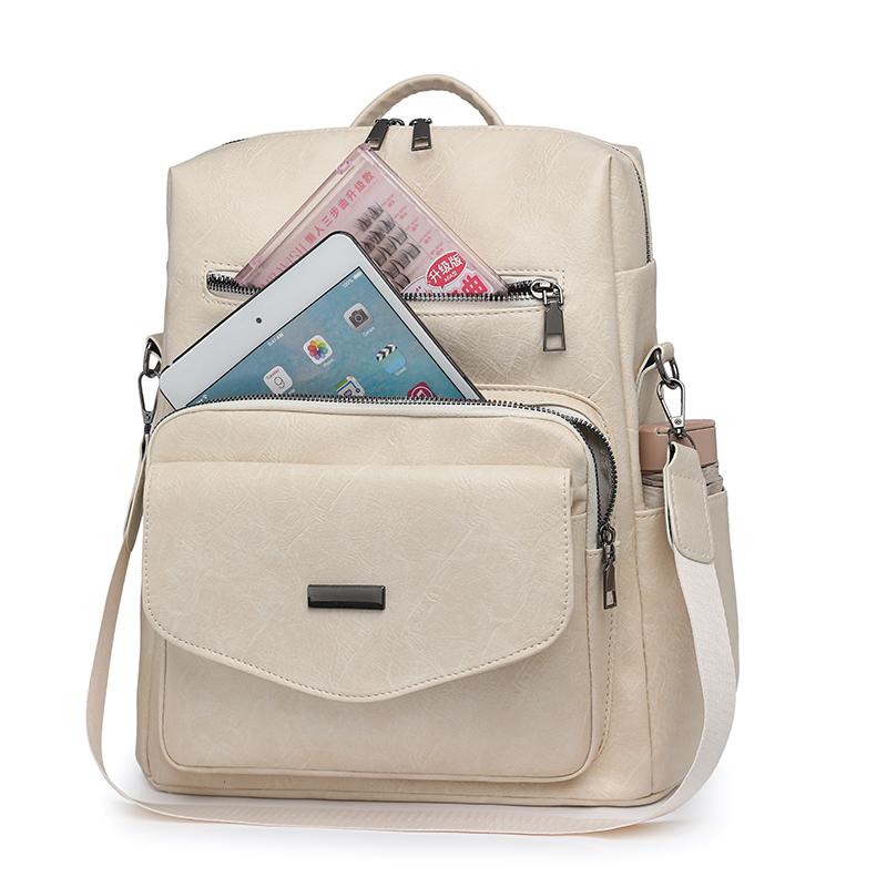 Plecak damski w stylu retro, plecak PU o dużej pojemności