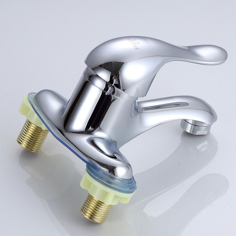Double-Hole Basin Faucet Bathroom Zinc Alloy Hot And Cold Water Faucet Bathroom Sink Mixing Valve Switch Sink Mixer Tap