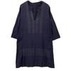 Haat HA14FT680 Navy 3/4 Sleeve Embroidered Dress dress 4 NavyUsed