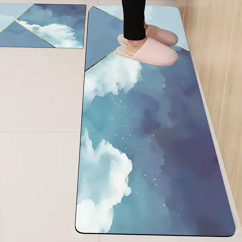 

Nordic Kitchen Mat For Floor Drying Kitchen Carpet Waterproof Bath Mat Anti-Slip Long Area Rugs Doormats For Living Room 45CMx75CM