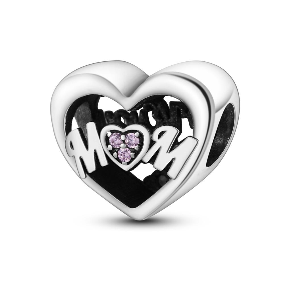 Charms Beads Love Mom Original Pendants Fit Bracelet Diy Woman Jewelry For Woman