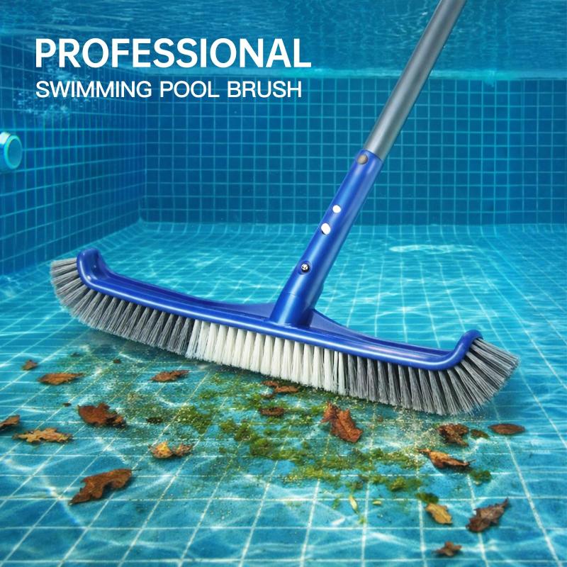 Testa di Spazzola per Piscina Robusta con Setole Rigide e Durevoli Design Curvo per la Pulizia delle Pareti del Pavimento dei Gradini della Piscina