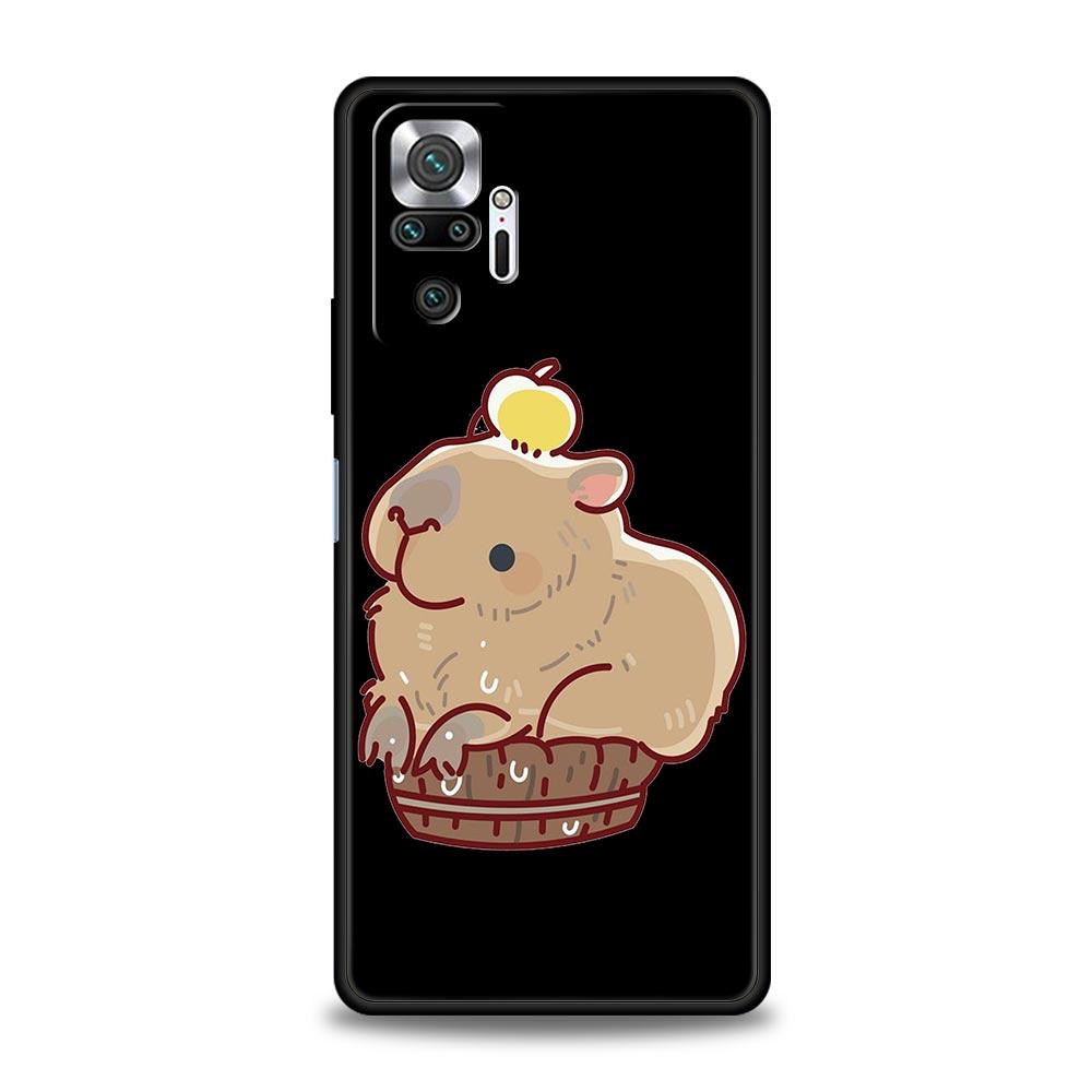 Phone Case For Xiaomi Redmi Note 13 12 5G 9S 9 8 10 11 Pro 9T 13C 12C 10C 9C 9A 7 Pro Soft Silicone Cover Cartoon Capybara