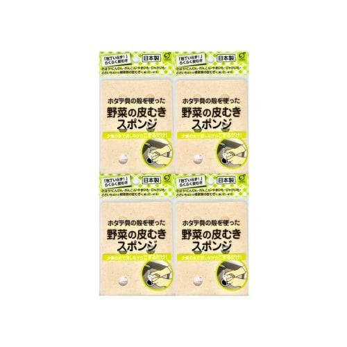 

Овощечистка Окадзаки (желтый) [Набор из 4 штук] Натуральная абразивная губка из раковины гребешка для овощей, легко тереть, для использования на коммерческой кухне, 4986614235457