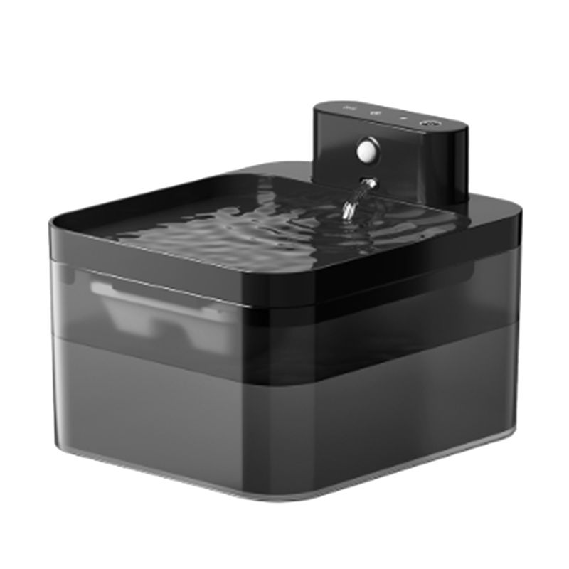 M-Современный Умный Автоматический Поилка для Животных 2.2л USB Зарядка Беспроводная Автоматическая Индукционная Ультра Тихая 3 Режима Потока чёрный