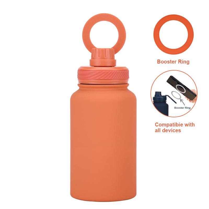 Magnetischer Halter Wasserflasche: 650ML Isolierte Edelstahl-Sportflasche mit weiter Öffnung für den Außenbereich