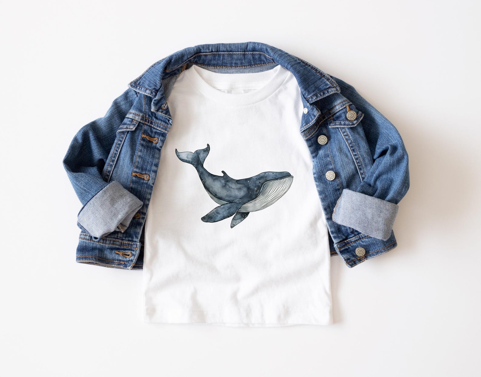 Kids Organic Cotton T-Shirt – Whale Graphic Tee, Animal Lover 150
