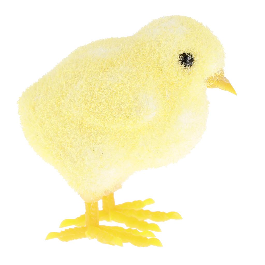 Artificial Lifelike Feathered Chick Sculpture Animals Figure for Home, Garden,