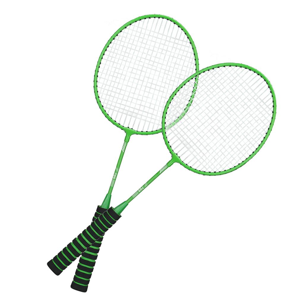 Badminton Racket Set Split Type Soft Nylon Handle Shock Proof Iron Alloy Double Badminton Racket for Boys Girls