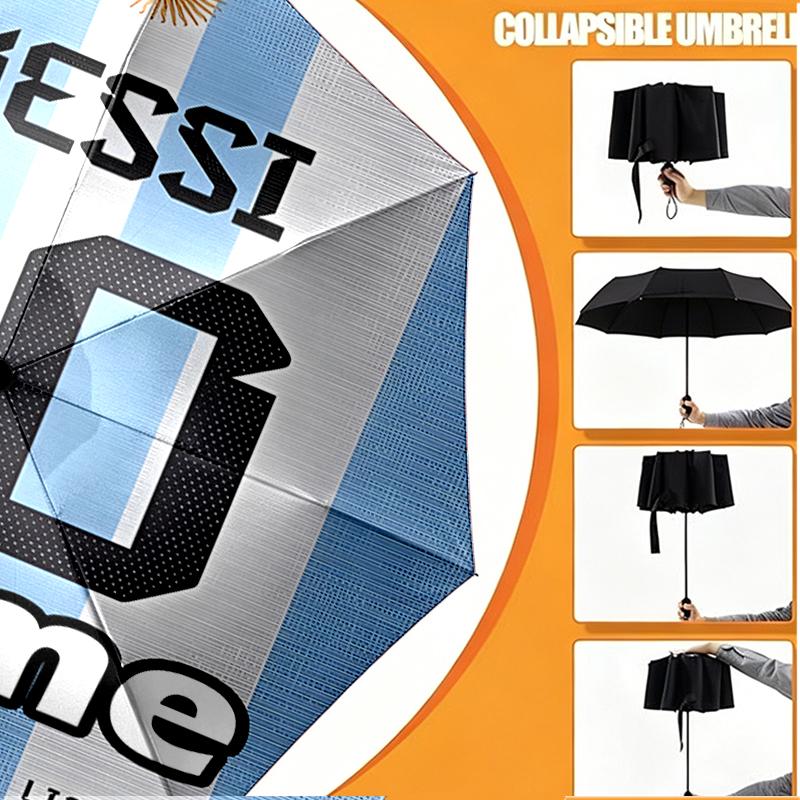 Custom Name Personalized football star Print Umbrella, Auto Open Close, 8‑Rib Sturdy Frame, Commute Camping Hiking Use, Birthday Gift