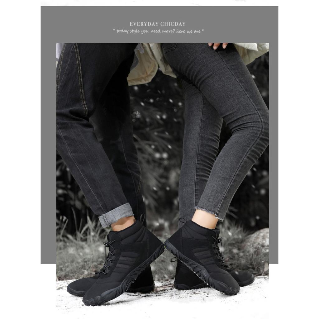 Winter Samt Fünf-Finger Schneestiefel für professionelle Wärme und Komfort, lässige Baumwollschuhe für Paare