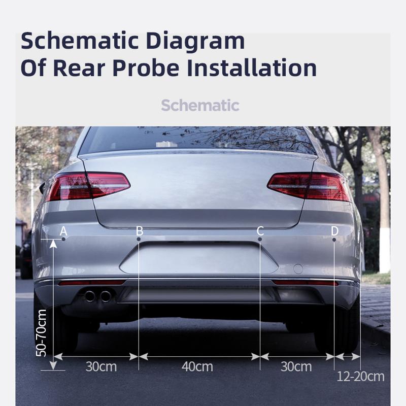 Car Auto Parking LED Parking Radar With 4 Parking Sensors Backup Car Parking Radar Monitor Detector System Backlight Display