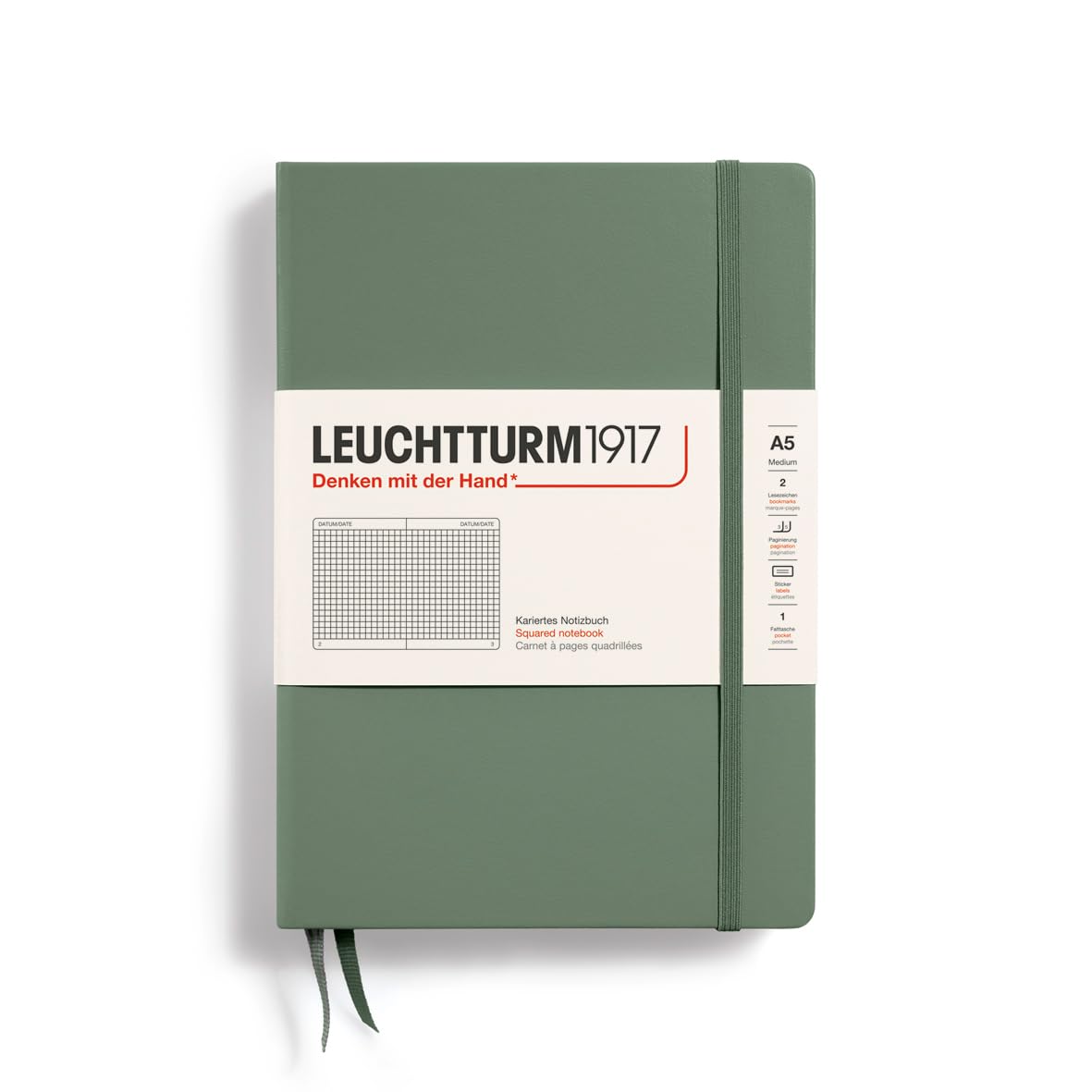 

Leuchtturm Блокнот A5 Сетка Оливковый 365491 Официальный Импорт оливковый