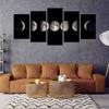 5 Pieces Poster Printed Modular Picture Canvas Painting Landscape Moon In Outerspace Wall Art For Living Room Home Decor Mural