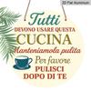 2D Flat Aluminum Decorative Plaques and Ornaments Sign, Hanging Wall Art with Funny Kitchen Rules Quote, Retro Italian Style Home Decor for Kitchen