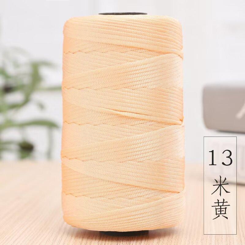 Mercerized Cotton And Linen Flat Belt Thread Light Body Ice Silk Thread Hand Crocheted Diy Hook Bag Hat Seat Cushion Hollow Thread