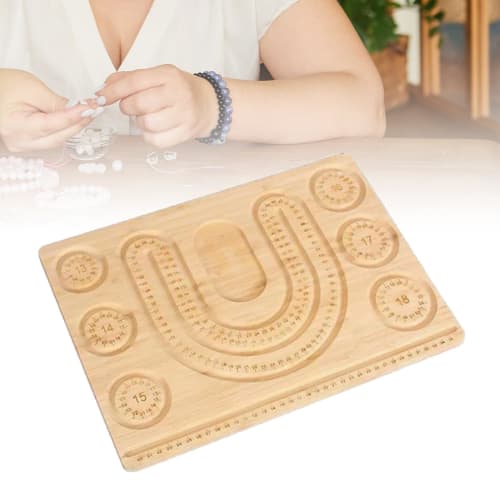 PEWETE Wooden Bead Board, Jewelry Measuring Board, Measuring Bead Design Tray, Bracelet Design Board for Jewelry Making, Beading Projects, Necklace Ma