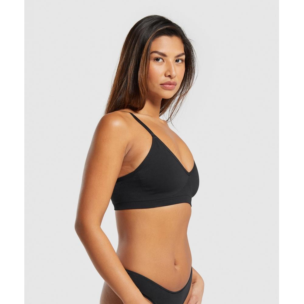Gymshark Seamless V Neck Bralette Black B6a7k Bb2j