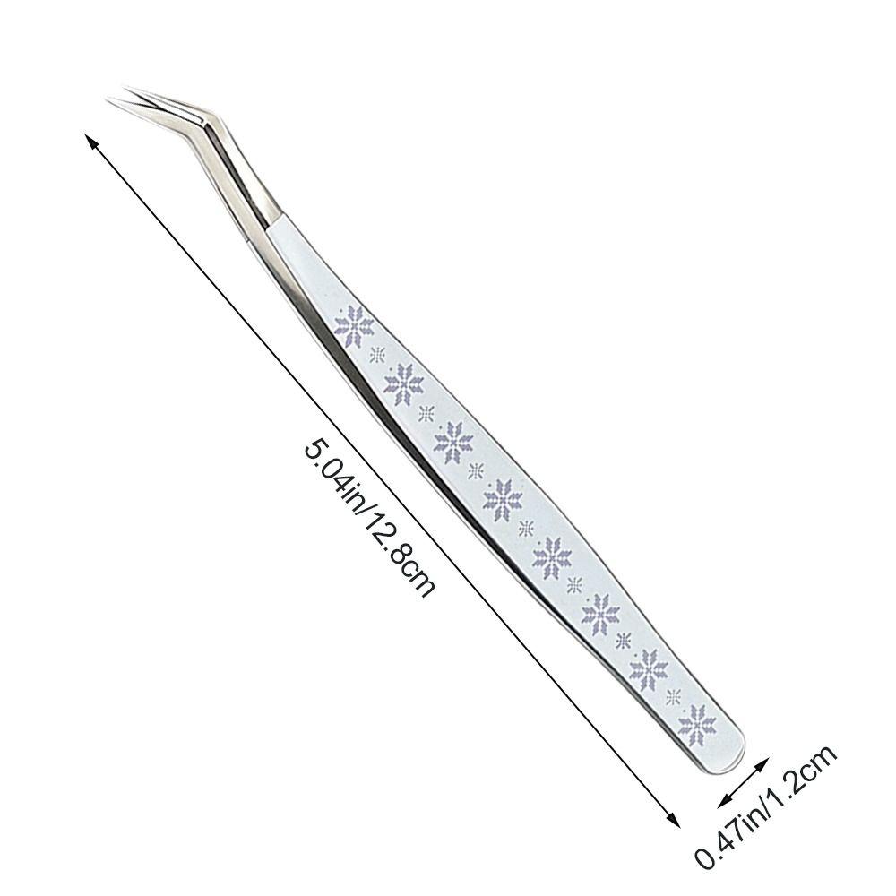 Metal Curved Stickers Tweezers Anti-static High Precision False Eyelash Tweezers Cartoon Eyelash Curler Miniature Scene Stickers