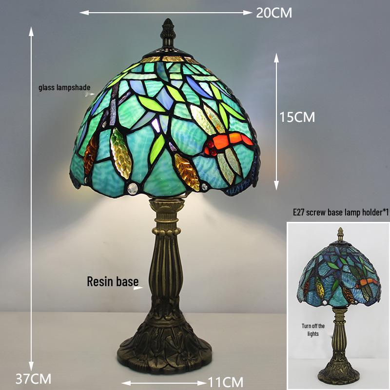 Tiffany Vintage Stained Glass Table Lamp for Bedside or Cafe