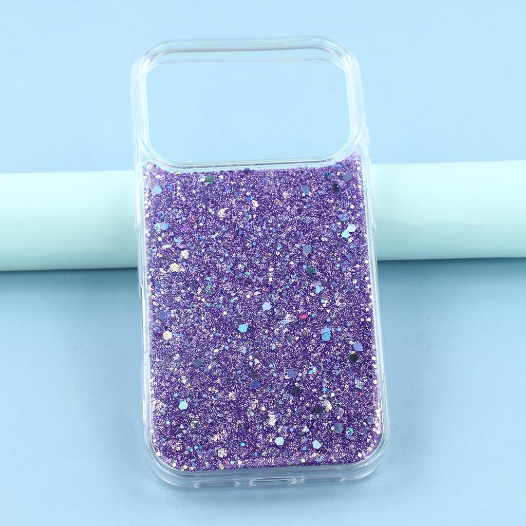 For iPhone 17 Pro Case Shockproof Soft TPU Phone Cover Glittery Design