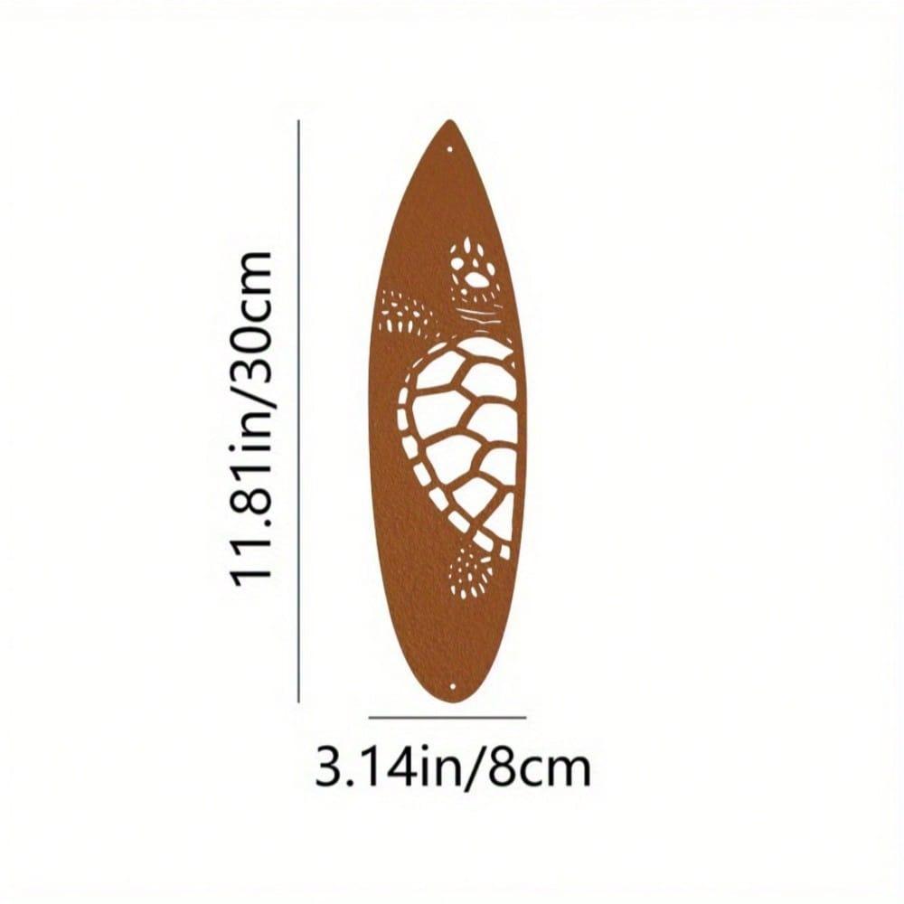 

Black Metal Surfboard Wall Decor, Rust Brown Sea Turtle Art, Ocean Theme Home Decoration, 1 Piece TY3158-03-xiu разноцветный